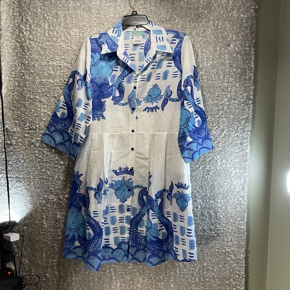Antica Sartoria by Giacomo Cinque Lightweight Cotton Shirt Dress Boho Vacation S